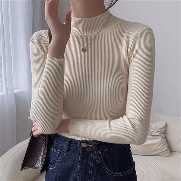 womens long sleeved pullover women sweaters fall winter inner wear slim fit turtleneck, White;black
womens long sleeved pullover women sweaters fall winter inner wear slim fit turtleneck, White;black