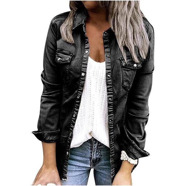 women's jackets 2021 fashion clothes denim coat women street cool female, Black;brown
women's jackets 2021 fashion clothes denim coat women street cool female, Black;brown