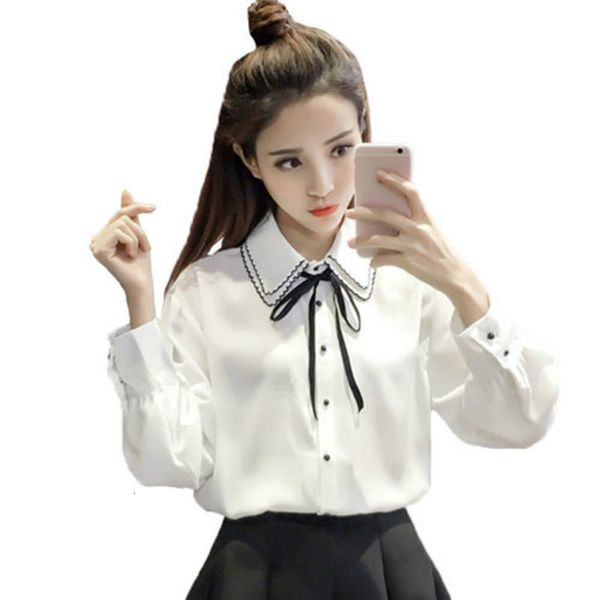 2021 spring fall fashions women's blouses in the office white ladies bow doll shirt collar female blouse ropa mujer f314 szew, White;black
2021 spring fall fashions women's blouses in the office white ladies bow doll shirt collar female blouse ropa mujer f314 szew, White;black