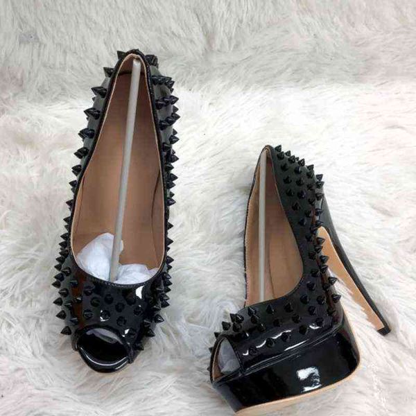 platform rivet women's high heels, open needle pointed with nails, charlotte restraint, for weddings and parties, Black
platform rivet women's high heels, open needle pointed with nails, charlotte restraint, for weddings and parties, Black