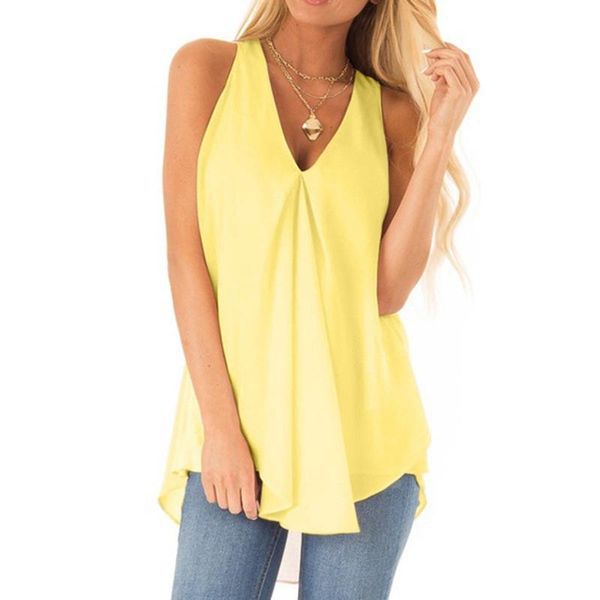 2021 women blouse shirt summer casual sleeveless v neck blusas harajuku ladies loose yellow blouses chiffon clothes sj5760x, White
2021 women blouse shirt summer casual sleeveless v neck blusas harajuku ladies loose yellow blouses chiffon clothes sj5760x, White
