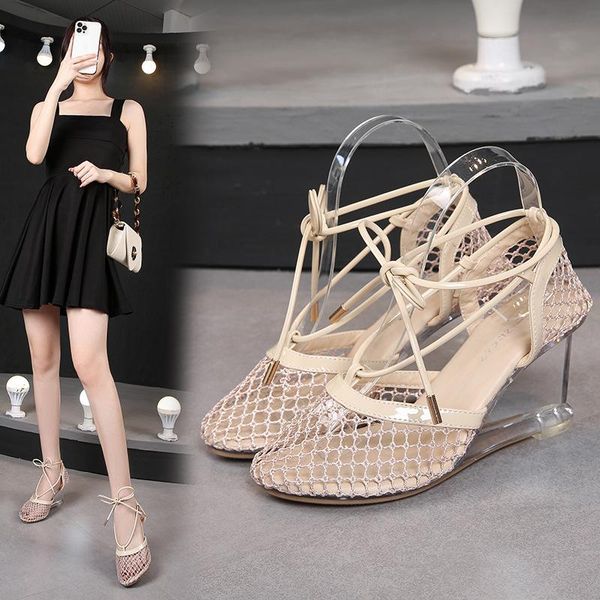 dress shoes leopard land summer slope heel net 2021 crystal transparent high heels glass sandals hollow lace-up lfd, Black
dress shoes leopard land summer slope heel net 2021 crystal transparent high heels glass sandals hollow lace-up lfd, Black