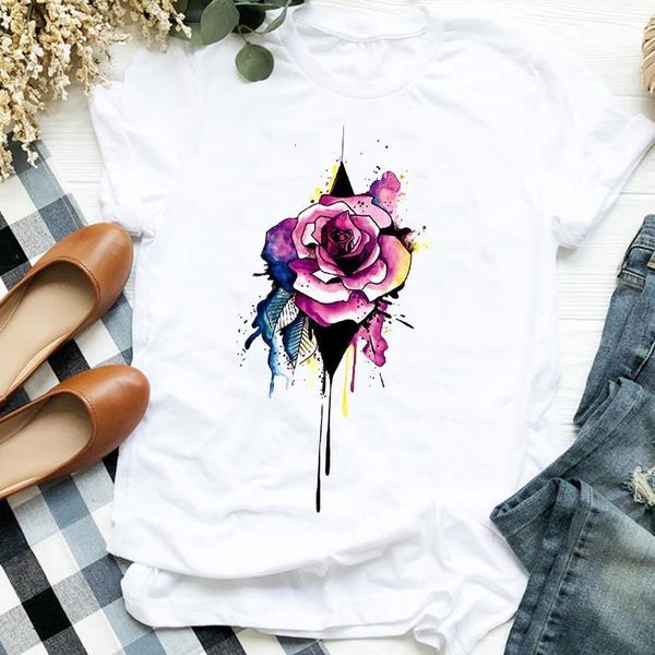 women lady watercolor flower flower 90s cute fashion print shirt t tee womens clothes tshirt for female graphic t-shirt, White
women lady watercolor flower flower 90s cute fashion print shirt t tee womens clothes tshirt for female graphic t-shirt, White