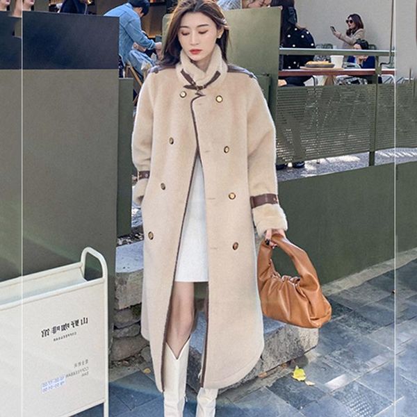 women's wool & blends korean woolen coat women fall/winter jacket outerwear female fashion loose thick windbreaker medium long plush ov, Black
women's wool & blends korean woolen coat women fall/winter jacket outerwear female fashion loose thick windbreaker medium long plush ov, Black