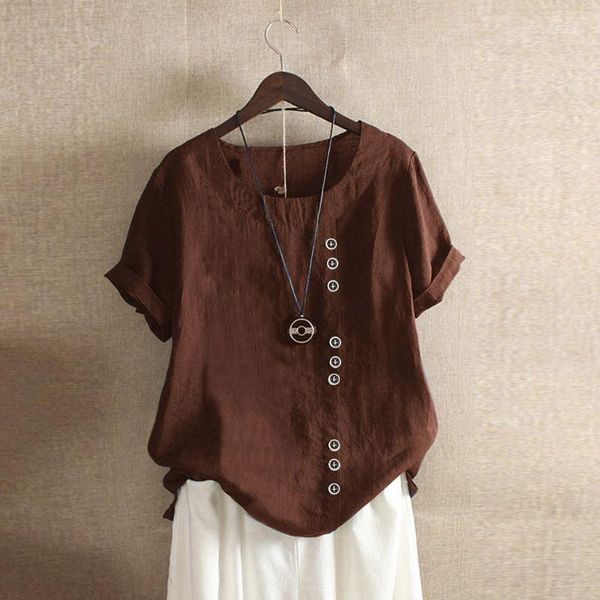 women's blouses & shirts 5xl plus size linen blouse women vintage button shirt summer casual loose short sleeve tunic for fashion chemi, White
women's blouses & shirts 5xl plus size linen blouse women vintage button shirt summer casual loose short sleeve tunic for fashion chemi, White