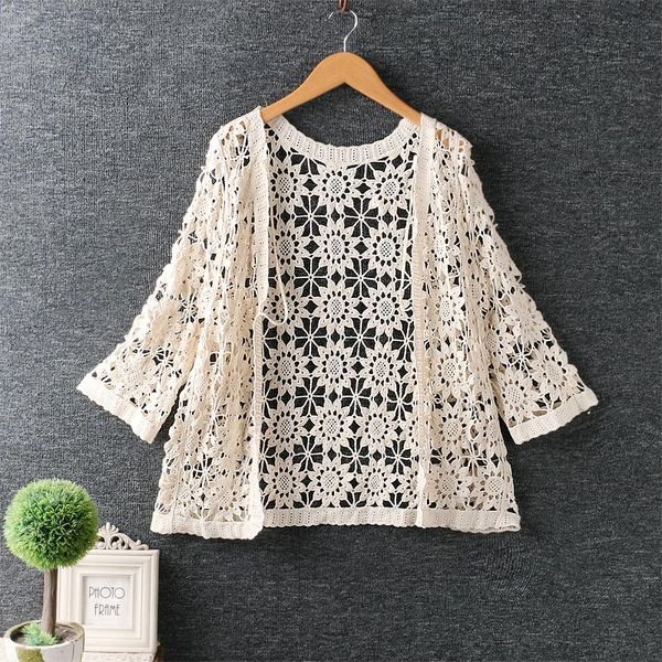 women's jackets spring and summer style literary artistic small fresh hollow cotton thread weaving loose outer shawl cardigan, Black;brown
women's jackets spring and summer style literary artistic small fresh hollow cotton thread weaving loose outer shawl cardigan, Black;brown