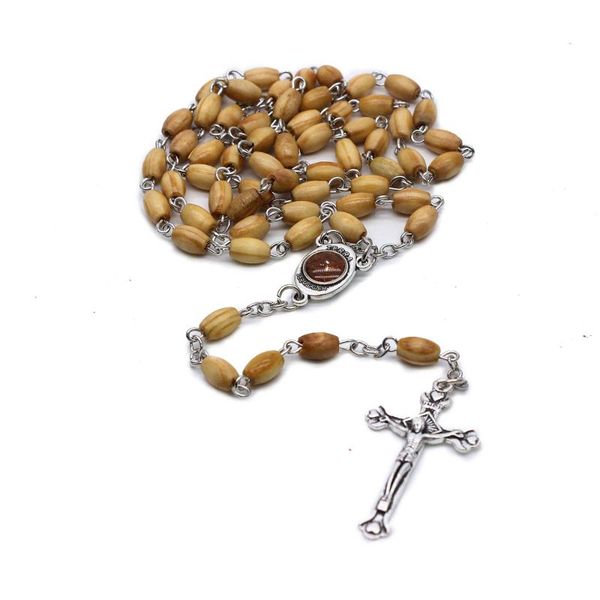 pendant necklaces jesus rosary cross necklace for men boy wood beaded chain link virgin mary religious jewelry, Silver
pendant necklaces jesus rosary cross necklace for men boy wood beaded chain link virgin mary religious jewelry, Silver