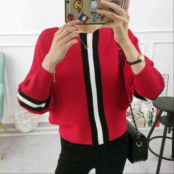 womens sweaters autumn winter women sweater pullover stripe contrast color bat sleeve knitted jumper loose short outwear pull femm, White;black
womens sweaters autumn winter women sweater pullover stripe contrast color bat sleeve knitted jumper loose short outwear pull femm, White;black