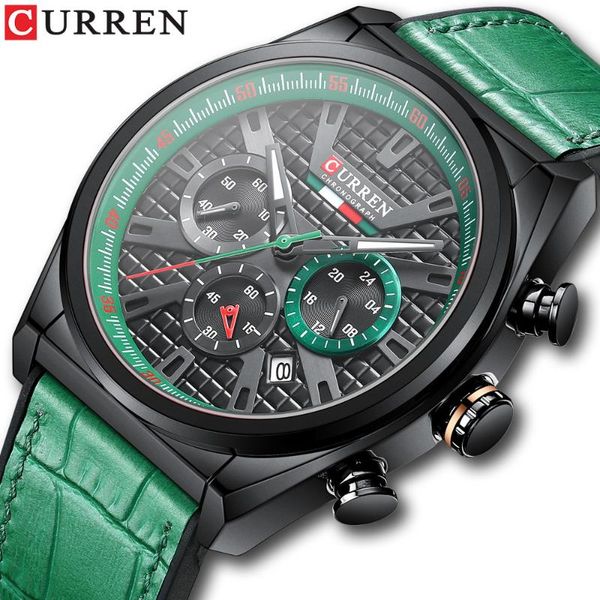 wristwatches curren men's wrist watches classic sports chronograph dials quartz leather for male 2021 green clock, Slivery;brown
wristwatches curren men's wrist watches classic sports chronograph dials quartz leather for male 2021 green clock, Slivery;brown
