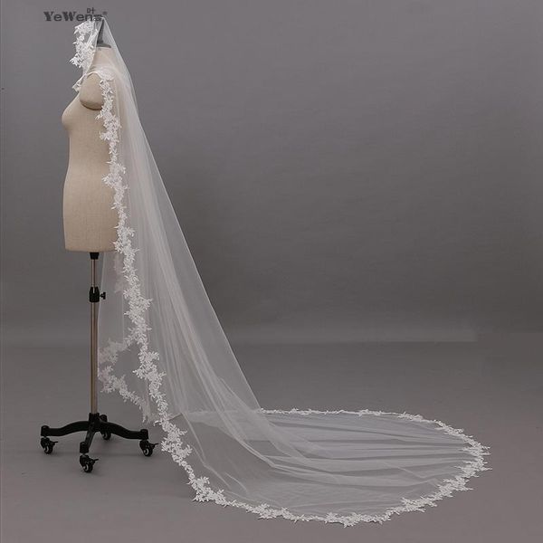 bridal veils yewen wholesale 3 m white / ivory lace edge appliqued wedding velos de novia accessories, Black
bridal veils yewen wholesale 3 m white / ivory lace edge appliqued wedding velos de novia accessories, Black