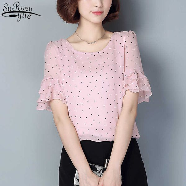 summer women's chiffon blouse fashion plus size 5xl polka dot female casual shirt clothing pink white shirt 210527
summer women's chiffon blouse fashion plus size 5xl polka dot female casual shirt clothing pink white shirt 210527