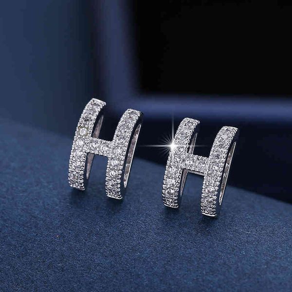 luxury female crystal white zircon stud earrings simple silver color letter h for women trendy jewelry, Golden
luxury female crystal white zircon stud earrings simple silver color letter h for women trendy jewelry, Golden