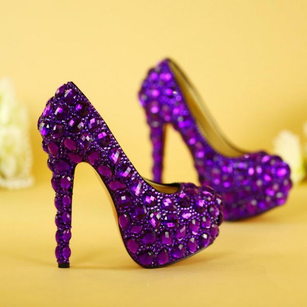 dress shoes crystal shallow mouth wild wedding purple rhinestone waterproof platform high heels performance women's, Black
dress shoes crystal shallow mouth wild wedding purple rhinestone waterproof platform high heels performance women's, Black