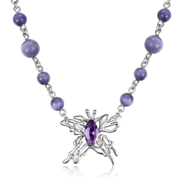 pendant necklaces fashion creative luxury flame shape purple butterfly insect necklace for women holiday gift jewelry, Silver
pendant necklaces fashion creative luxury flame shape purple butterfly insect necklace for women holiday gift jewelry, Silver