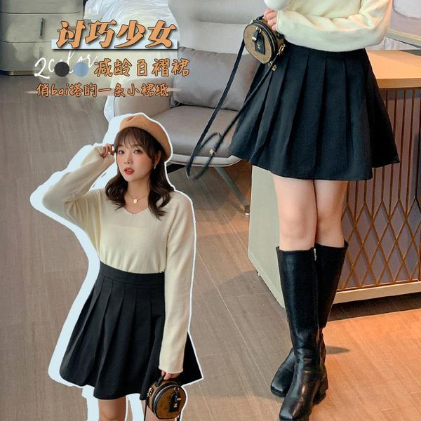 skirts spring women's pleated large size korean preppy style age reduced high waist a-line y130, Black
skirts spring women's pleated large size korean preppy style age reduced high waist a-line y130, Black