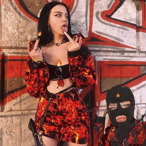 flame fire print two piece jacket skirt set casual harajuku matching sets 2 pieces coat outfits streetwear autumn, Black
flame fire print two piece jacket skirt set casual harajuku matching sets 2 pieces coat outfits streetwear autumn, Black