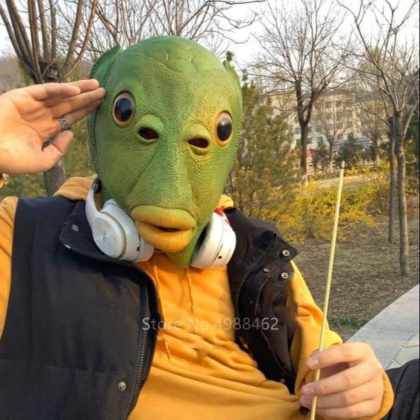 2021 new halloween funny ugly cosplay costume women men carnival party green fish head alien emulsion mask heaear o127, Black
2021 new halloween funny ugly cosplay costume women men carnival party green fish head alien emulsion mask heaear o127, Black