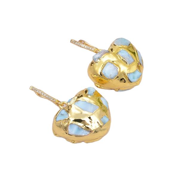 guaiguai jewelry blue larimars chips heart shaped yellow gold color plated dangle leverback earrings handmade for women real gems stone lady, Silver
guaiguai jewelry blue larimars chips heart shaped yellow gold color plated dangle leverback earrings handmade for women real gems stone lady, Silver