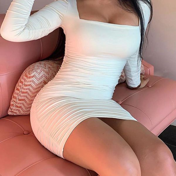 2021 Women Solid Color Square Neck Open Back Cocktail Dress Pleated Mini Sexy Bandage Club Party Dresses, Black
2021 Women Solid Color Square Neck Open Back Cocktail Dress Pleated Mini Sexy Bandage Club Party Dresses, Black
