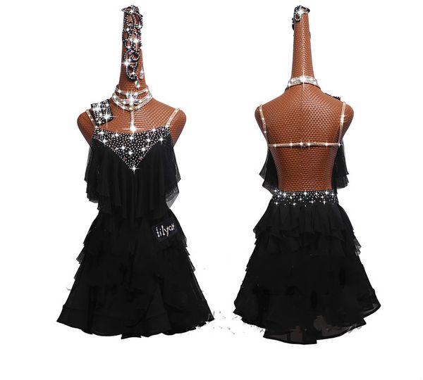 rhinestones latin dance dress black professional costume for women girls samba outfit ladies ballroom competition dresses tassel, Black;red
rhinestones latin dance dress black professional costume for women girls samba outfit ladies ballroom competition dresses tassel, Black;red