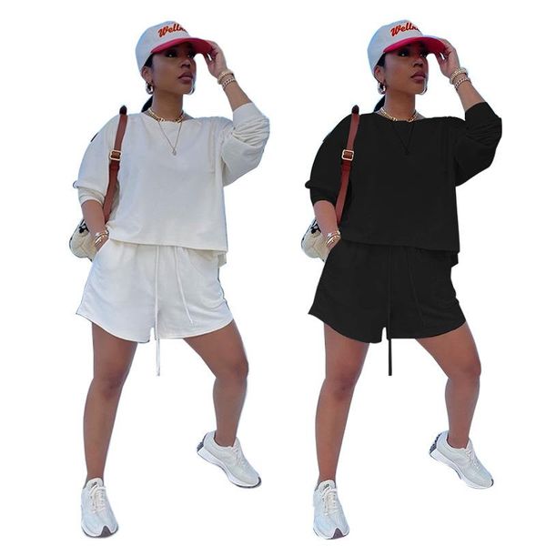 women's tracksuits 2021 casual solid women 2pcs autumn round neck long sleeve loose + high waist shorts sport yoga outfits s-2xl real, Gray
women's tracksuits 2021 casual solid women 2pcs autumn round neck long sleeve loose + high waist shorts sport yoga outfits s-2xl real, Gray