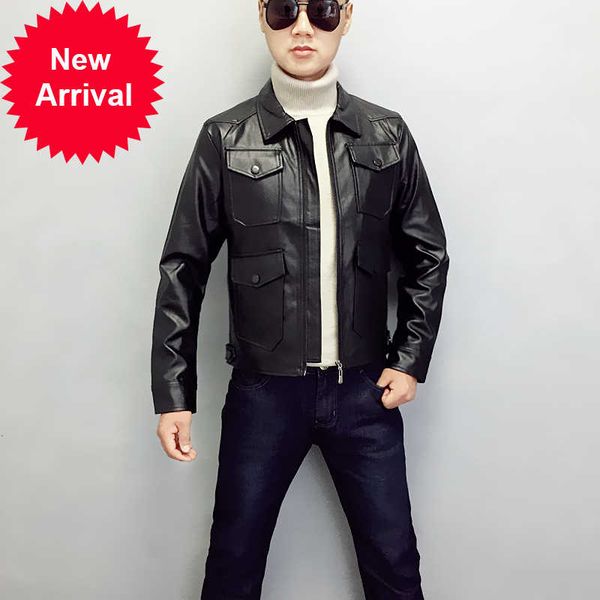 jackets new men's slim korean men lapel coats male motorcycle leather jacket casual brand tide clothing m-5xl, Black;brown
jackets new men's slim korean men lapel coats male motorcycle leather jacket casual brand tide clothing m-5xl, Black;brown