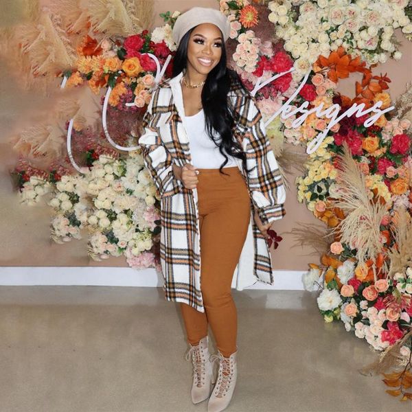 women's jackets 2021 autumn and winter outfit fashionable temperamental style lady check print woolen coat, Black;brown
women's jackets 2021 autumn and winter outfit fashionable temperamental style lady check print woolen coat, Black;brown
