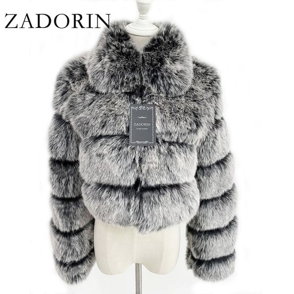 zadorin fashion cropped faux fox plus size turn down collar winter coat women fluffy fur jacket 210222, Black
zadorin fashion cropped faux fox plus size turn down collar winter coat women fluffy fur jacket 210222, Black