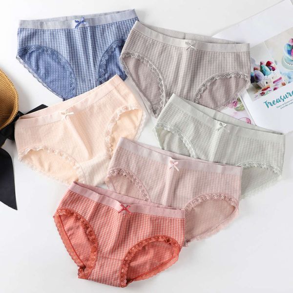 crotch plaid large lace seamless middle waist briefs, Black;pink
crotch plaid large lace seamless middle waist briefs, Black;pink