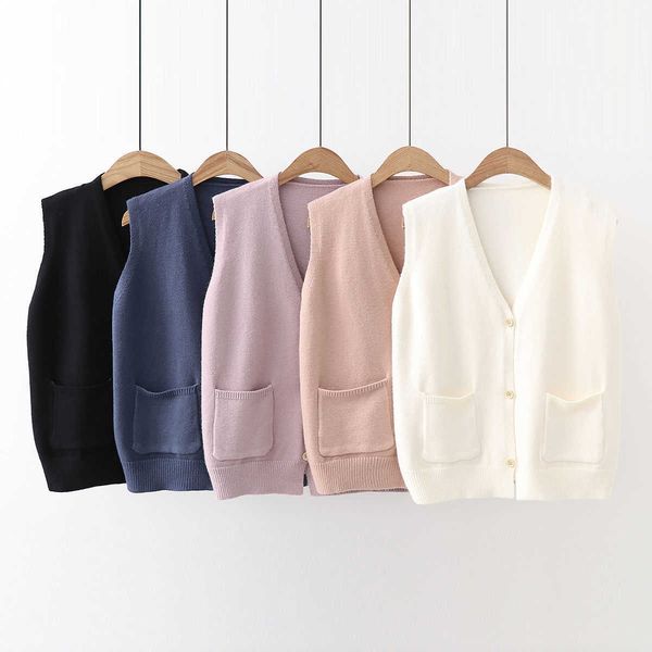 knitted vest women's spring autumn short korean version loose v-neck pocket sleeveless sweater vest cardigan women coat 211008, Black;white
knitted vest women's spring autumn short korean version loose v-neck pocket sleeveless sweater vest cardigan women coat 211008, Black;white