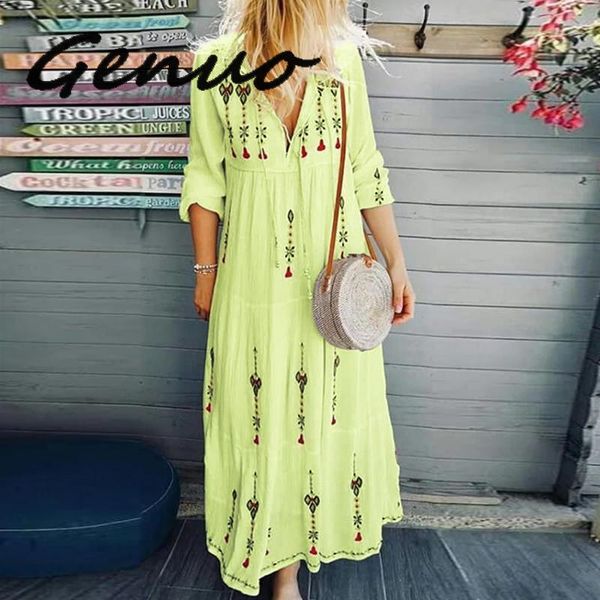 casual dresses genuo autumn long sleeve floral print women dress boho v-neck drawstring tie-up party ladies plus size, Black;gray
casual dresses genuo autumn long sleeve floral print women dress boho v-neck drawstring tie-up party ladies plus size, Black;gray