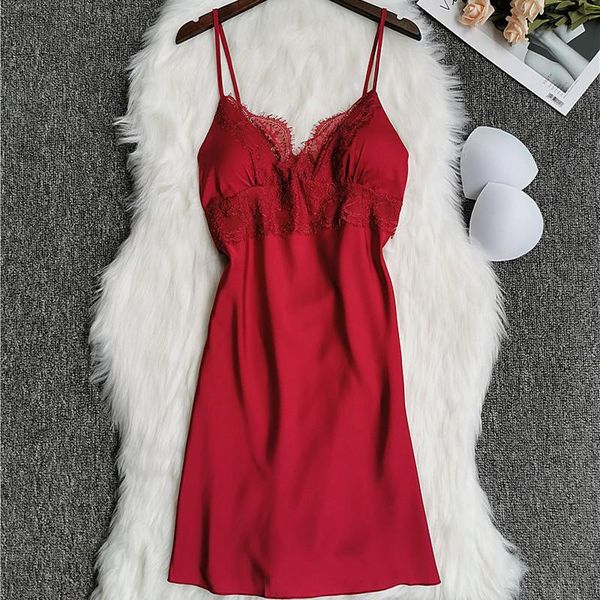 women's sleepwear 2022 summer ladies sleepshirts nightdress lace sleeveless nightwear satin spaghetti strap silk nightgowns, Black;red
women's sleepwear 2022 summer ladies sleepshirts nightdress lace sleeveless nightwear satin spaghetti strap silk nightgowns, Black;red