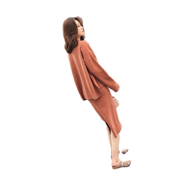 two piece dress knitted 2 set women long sleeve pullover sweaters and split skirt winter sweater outfits track suit for, White
two piece dress knitted 2 set women long sleeve pullover sweaters and split skirt winter sweater outfits track suit for, White