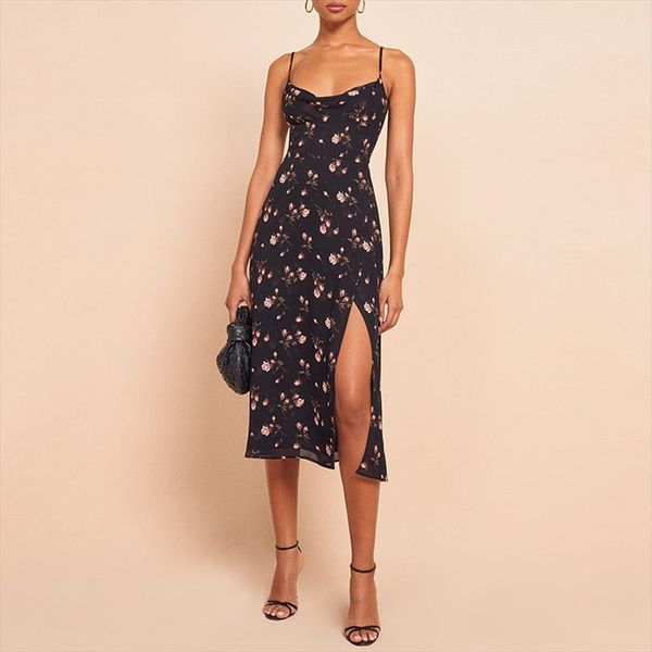 summer dress vintage floral womens tanks print spaghetti strap wrap chiffon elegant midi beach dresses for women, White
summer dress vintage floral womens tanks print spaghetti strap wrap chiffon elegant midi beach dresses for women, White