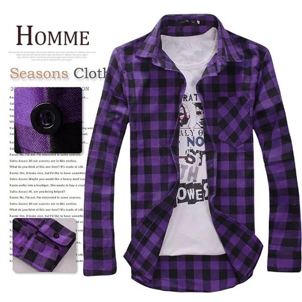 men's casual shirts trend plaid shirt slim korean version of fashion style 5 colors for men, White;black 
men's casual shirts trend plaid shirt slim korean version of fashion style 5 colors for men, White;black