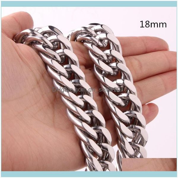 necklaces & pendants jewelry18mm curb cuban link chain for men women 316l stainless steel rapper jewelry gift aessory 7-40inch chains drop d, Silver 
necklaces & pendants jewelry18mm curb cuban link chain for men women 316l stainless steel rapper jewelry gift aessory 7-40inch chains drop d, Silver