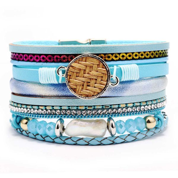 new diamond-encrusted multi-layer bracelet women's leather bracelet magnetic buckle bohemian jewelry, Golden;silver
new diamond-encrusted multi-layer bracelet women's leather bracelet magnetic buckle bohemian jewelry, Golden;silver