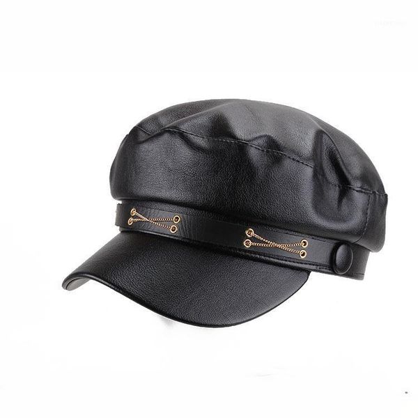 classic leather beret hat headdress summer girls chain chic ivy caps berets, Blue;gray
classic leather beret hat headdress summer girls chain chic ivy caps berets, Blue;gray