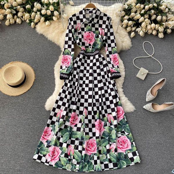 casual dresses long mosaic dress autumn ladies shirt collar full sleeve slim fashion design plaid printed vintage trendy maxi women m440, Black;gray
casual dresses long mosaic dress autumn ladies shirt collar full sleeve slim fashion design plaid printed vintage trendy maxi women m440, Black;gray