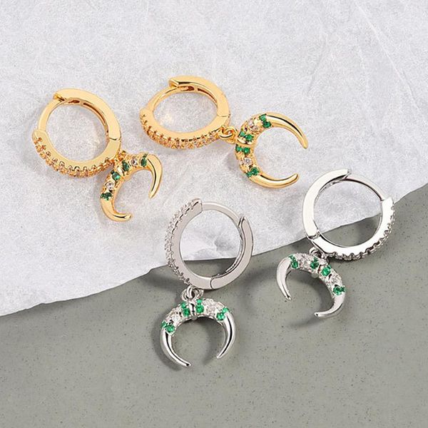 hoop & huggie fashion metal gold silver color moon pendant earrings light luxury green zircon for women jewelry wholesale, Golden;silver
hoop & huggie fashion metal gold silver color moon pendant earrings light luxury green zircon for women jewelry wholesale, Golden;silver