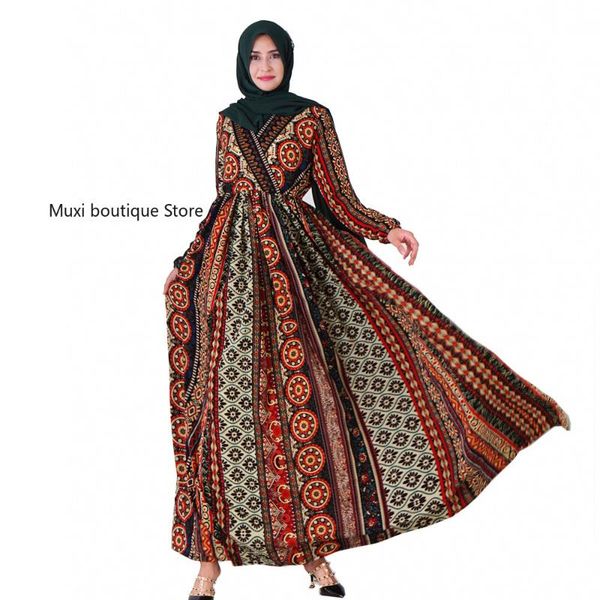 casual dresses muxi muslim women abaya ethnic print v-neck loose waist long abayas for dubai turkish arab dress, Black;gray
casual dresses muxi muslim women abaya ethnic print v-neck loose waist long abayas for dubai turkish arab dress, Black;gray
