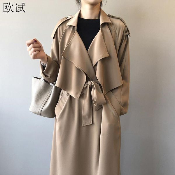 women's trench coats spring women long kardigan coat woman autumn overcoats cardigan femme ladies arrival 2021, Tan;black
women's trench coats spring women long kardigan coat woman autumn overcoats cardigan femme ladies arrival 2021, Tan;black