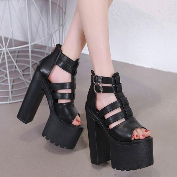 sandals 17cm super high heel women's thick-soled waterproof platform dancing catwalk show summer, Black
sandals 17cm super high heel women's thick-soled waterproof platform dancing catwalk show summer, Black