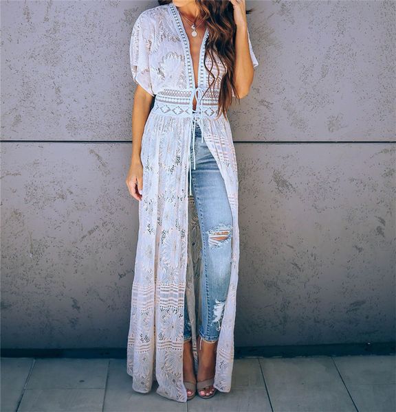 swimwear v-neck 2021 deep elegant cover-ups summer beach dress white lace floral tunic women beachwear swimsuit cover up robe, White;black
swimwear v-neck 2021 deep elegant cover-ups summer beach dress white lace floral tunic women beachwear swimsuit cover up robe, White;black