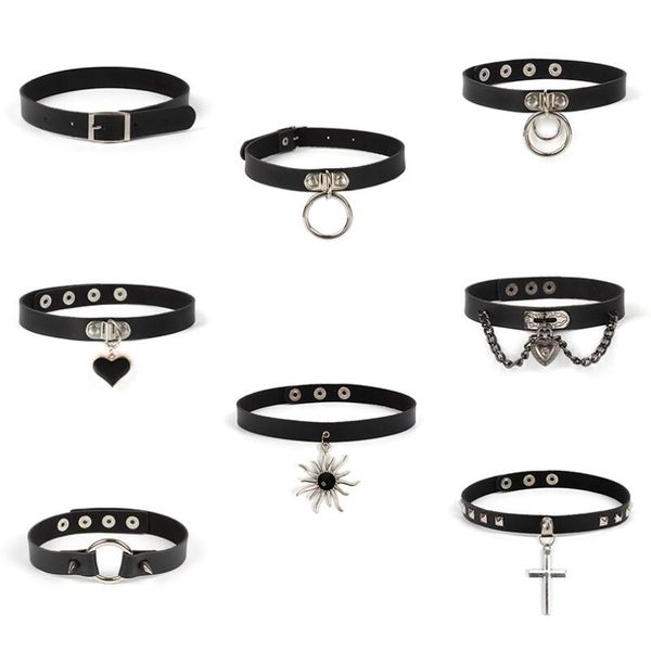 fashion cosplay harajuku punk rock gothic choker necklaces pu leather heart round spike collar chokers necklace body accessories, Golden;silver
fashion cosplay harajuku punk rock gothic choker necklaces pu leather heart round spike collar chokers necklace body accessories, Golden;silver