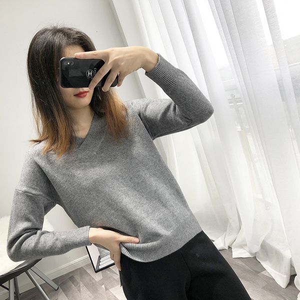 2021 new loose knitted casual pullover female irregular hem v-neck sweaters for ladies autumn sweater jumper femme zy9g, White;black
2021 new loose knitted casual pullover female irregular hem v-neck sweaters for ladies autumn sweater jumper femme zy9g, White;black