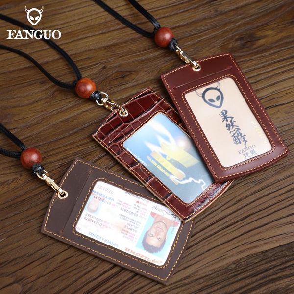 card holders luxury cover genuine leather work name holder handmade cowhide business id badge lanyard slot pocket case, Brown;gray
card holders luxury cover genuine leather work name holder handmade cowhide business id badge lanyard slot pocket case, Brown;gray