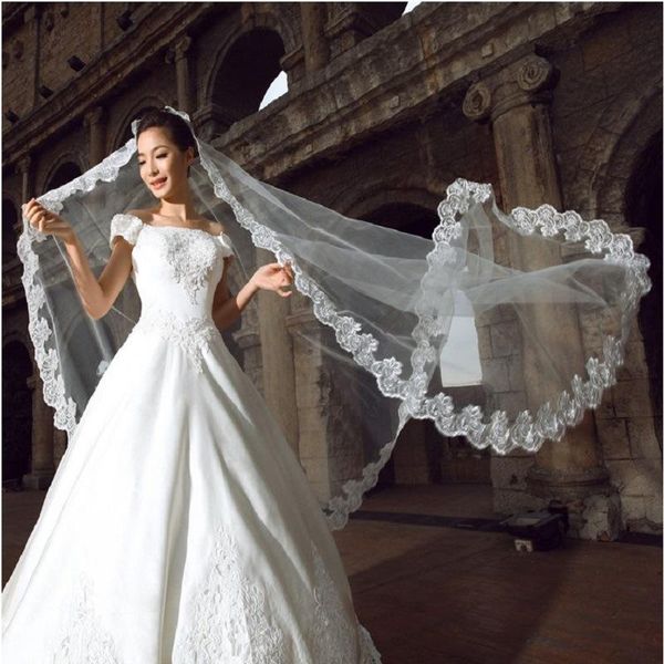 bridal veils women lace wedding veil 3 meters long cathedral with comb one layer tull appliques, Black
bridal veils women lace wedding veil 3 meters long cathedral with comb one layer tull appliques, Black