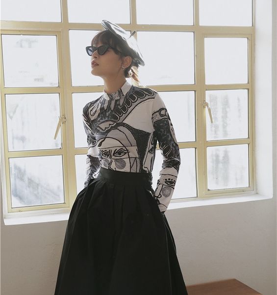 2021 new arts print turtleneck blouse women long sleeve vintage elastic tunic and blouses clothing fall he6r, White
2021 new arts print turtleneck blouse women long sleeve vintage elastic tunic and blouses clothing fall he6r, White