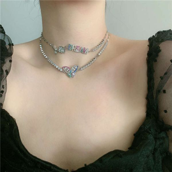 hbp fashion new designer's colorful dream butterfly clavicle chain micro inlaid with zircon rhinestone letter rose chocker female, Silver
hbp fashion new designer's colorful dream butterfly clavicle chain micro inlaid with zircon rhinestone letter rose chocker female, Silver